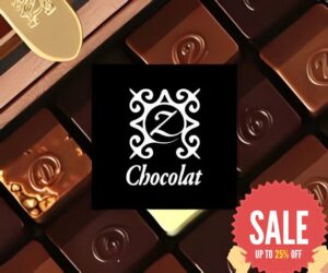 Luxury chocolate gift box by Zchocolat, showcasing French handmade chocolates in a beautiful package.